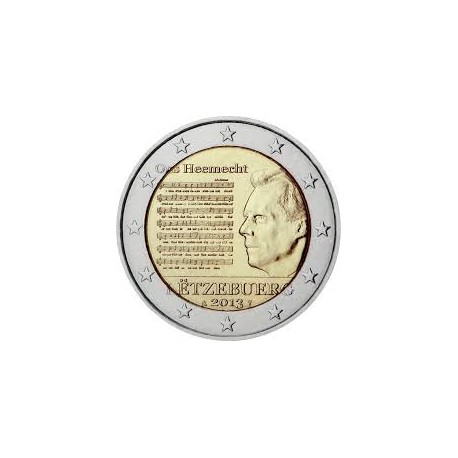 LUXEMBURGO 2 EUROS 2013 HIMNO NACIONAL SC MONEDA CONMEMORATIVA Luxembourg