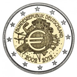 ALEMANIA 2 EUROS 2012 X ANIVERSARIO DEL EURO SC MONEDA CONMEMORATIVA BIMETALICA Germany BRD