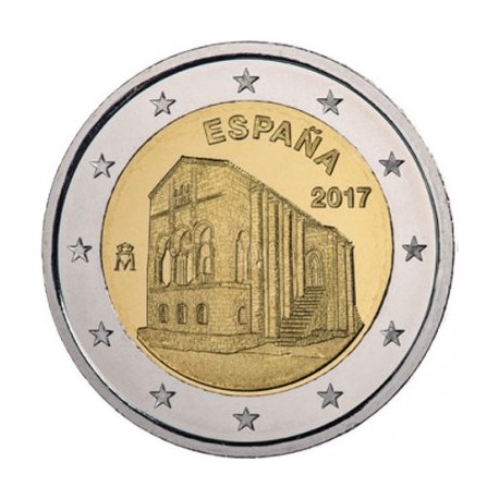 ESPAÑA 2 EUROS 2017 IGLESIA SANTA MARIA DEL NARANCO SC MONEDA CONMEMORATIVA Spain Spanien