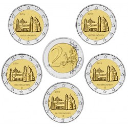 ALEMANIA 2 EUROS 2014 A+D+F+G+J IGLESIA DE SAN MIGUEL EN SAJONIA SC MONEDA CONMEMORATIVA Germany BRD