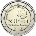 ....2€ EUROS 2014 BELGICA I GUERRA MUNDIAL MONEDA SIN CIRCULAR