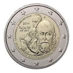 GRECIA 2 EUROS 2014 MUERTE DE DOMENIKOS THEOTOKOPOULOS EL GRECO SC MONEDA CONMEMORATIVA Greece