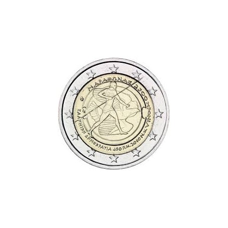 GRECIA 2 EUROS 2010 OLIMPIADA MARATON SC MONEDA BIMETALICA CONMEMORATIVA Greece Marathon