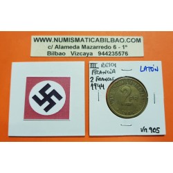 FRANCIA 2 FRANCOS 1944 PHILADELPHIA LATON III REICH NAZI KM*905