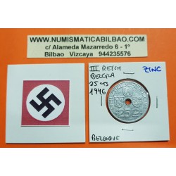 BELGICA 25 CENTIMOS 1946 BELGIE KM*132 ZINC III REICH NAZI WWII