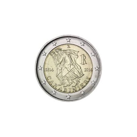 ITALIA 2 EUROS 2014 CARABINIERI POLICIA 200 ANIVERSARIO SC MONEDA CONMEMORATIVA Italy