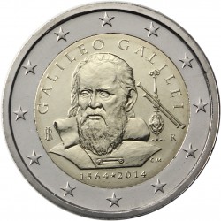 ITALIA 2€ EUROS 2014 GALILEO GALILEI MONEDA SIN CIRCULAR