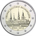 LETONIA 2 EUROS 2014 RIGA CAPITAL EUROPEA DE LA CULTURA SC MONEDA CONMEMORATIVA Latvia