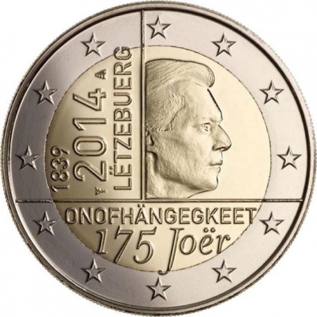 LUXEMBURGO 2 EUROS 2014 INDEPENDENCIA 125 ANIVERSARIO SC MONEDA CONMEMORATIVA Luxembourg