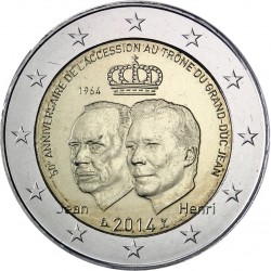 LUXEMBURGO 2€ EUROS 2014 ASCENSION AL TRONO MONEDA SIN CIRCULAR