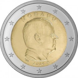 . @ESCASA@ MONACO 2 EUROS 2014 REY ALBERTO II SC MONEDA NO CONMEMORATIVA Tipo CIRCULANTE
