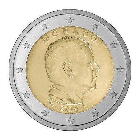 . @ESCASA@ MONACO 2 EUROS 2014 REY ALBERTO II SC MONEDA NO CONMEMORATIVA Tipo CIRCULANTE