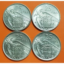ESPAÑA 25 PESETAS 1957 * 58 FRANCO SIN CIRCULAR MEDIO PLUS RARA