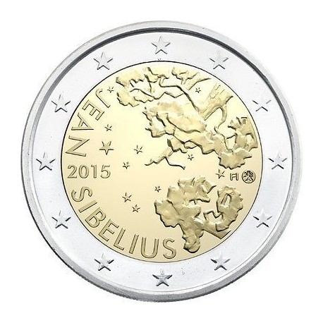 FINLANDIA 2 EUROS 2015 MUSICO JEAN SIBELIUS SC MONEDA CONMEMORATIVA Finnland