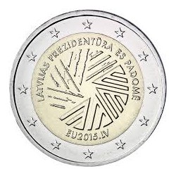 LETONIA 2 EUROS 2015 PRESIDENCIA DE EUROPA SC MONEDA CONMEMORATIVA Latvia