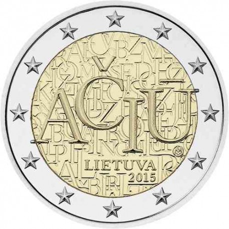 . 2 EUROS 2015 LITUANIA IDIOMA LITUANO SC Moneda Coin Lietuva