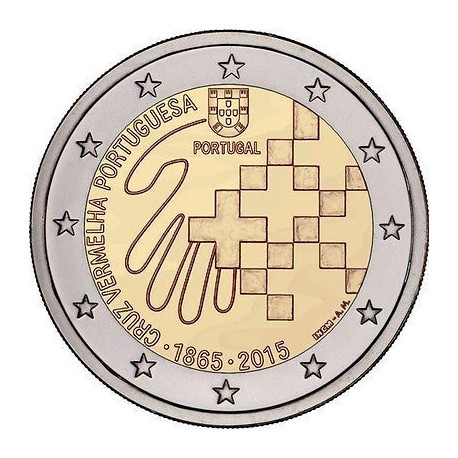 PORTUGAL 2 EUROS 2015 CRUZ ROJA PORTUGUESA 150 ANIVERSARIO SC MONEDA CONMEMORATIVA