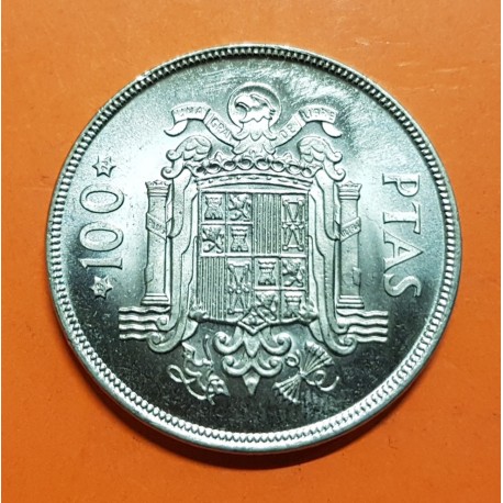 ESPAÑA 100 PESETAS 1975 * 19 76 ESCUDO DE JUAN CARLOS I KM.810 MONEDA DE NICKEL SC SIN CIRCULAR