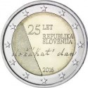 ESLOVENIA 2 EUROS 2016 25 AÑOS DE INDEPENDENCIA SC MONEDA CONMEMORATIVA COIN SLOVENIA
