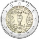 FRANCIA 2 EUROS 2016 EUROCOPA DE FUTBOL TROFEO SC MONEDA CONMEMORATIVA COIN FRANCE