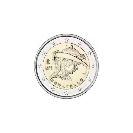 ITALIA 2 EUROS 2016 DONATELLO 550 ANIVERSARIO DE SU MUERTE SC MONEDA CONMEMORATIVA COIN ITALY