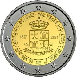 @RARA@ BELGICA 2 EUROS 2017 UNIVERSIDAD DE LIEJA SC MONEDA CONMEMORATIVA EN ESTUCHE OFICIAL (COINCARD) Belgium euro coin