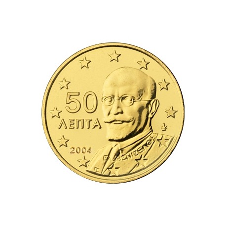 GRECIA 50 CENTIMOS 2004 PERSONAJE MONEDA DE LATON SC SIN CIRCULAR Greece 50 Cent coin