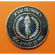 @OFERTA@ ESTADOS UNIDOS MEDALLA 1984 DISCOBOLO y ANTORCHA SOUVENIR DE LA VILLA OLIMPICA EN LOS ANGELES NICKEL SC-