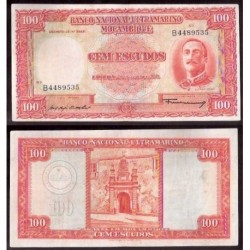 MOZAMBIQUE 100 ESCUDOS 1958 AIRES DE ORNELAS Pick 107 BILLETE EBC @RARO@ PORTUGAL Colony