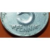 ALEMANIA DEMOCRATICA 5 PFENNIG 1953 E ESCUDO y VALOR KM.5 MONEDA DE ALUMINIO EBC Germany DDR RDA 5 Pfn