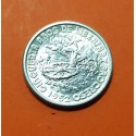 CARIBE 10 CENTAVOS 1952 BANDERA y ARBOL 50 AÑOS DE LIBERTAD y PROGRESO KM.23 MONEDA DE PLATA SC silver coin