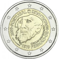 PORTUGAL 2 EUROS 2019 FERNANDO DE MAGALLANES 500 AÑOS DE LA VUELTA AL MUNDO EN BARCO SC 1ª MONEDA CONMEMORATIVA 2€ coin