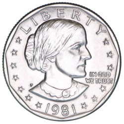 ESTADOS UNIDOS 1 DOLAR 1981 P SUSAN B. ANTHONY AGUILA SOBRE LA LUNA KM.207 MONEDA DE NICKEL SC USA 1 Dollar