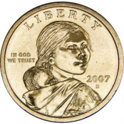 ESTADOS UNIDOS 1 DOLAR 2007 D INDIA SACAGAWEA MONEDA DE LATON SC USA $1 Dollar coin NATIVE