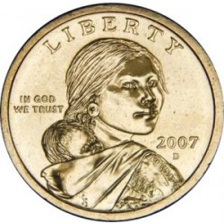 ESTADOS UNIDOS 1 DOLAR INDIA SACAGAWEA 2007 D SC US DOLLAR