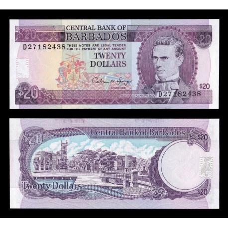 BARBADOS 10 DOLARES 1993 SAMUEL JACKMAN Pick 44 BILLETE SC @RARO@ UNC BANKNOTE