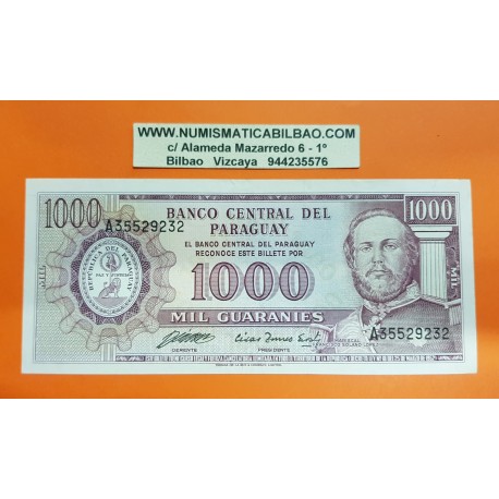 PARAGUAY 1000 GUARANIES 1952 MARISCAL FRANCISCO SOLAND Pick 201B BILLETE EBC PVP NUEVO 33€