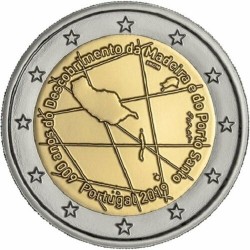 PORTUGAL 2 EUROS 2019 ISLA DE MADEIRA 600 AÑOS DEL DESCUBRIMIENTO SC 2ª MONEDA CONMEMORATIVA 2€ coin TIRADA CORTA