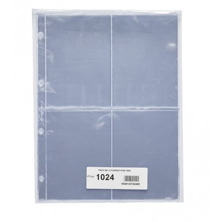 PARDO 10 hojas de 4 ESPACIOS PARA POSTALES modelo 1024 PLASTICO DE GRAN  CALIDAD SIN PVC para ALBUM GRANDE 127501