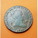 ESPAÑA Reina ISABEL II 8 MARAVEDIES 1840 Ceca de SEGOVIA KM.531.3 MONEDA DE COBRE MBC++ Spain Maravedis 1