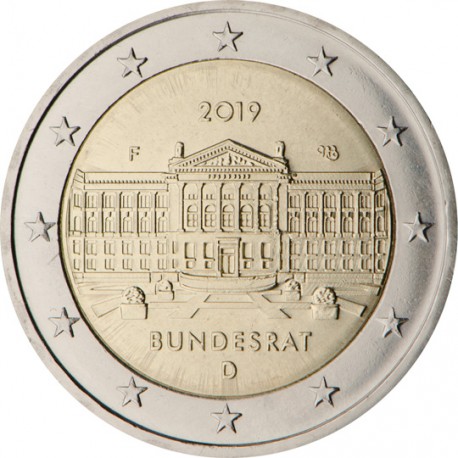 ALEMANIA 2 EUROS 2019 BUNDESRAT 70 ANIVERSARIO SC MONEDA CONMEMORATIVA Germany 2 Euro coin