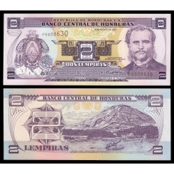 HONDURAS 2 LEMPIRAS 2004 MARCO AURELIO SOTO ISLA DEL TIGRE y PUERTO Pick 80AE BILLETE SC UNC BANKNOTE