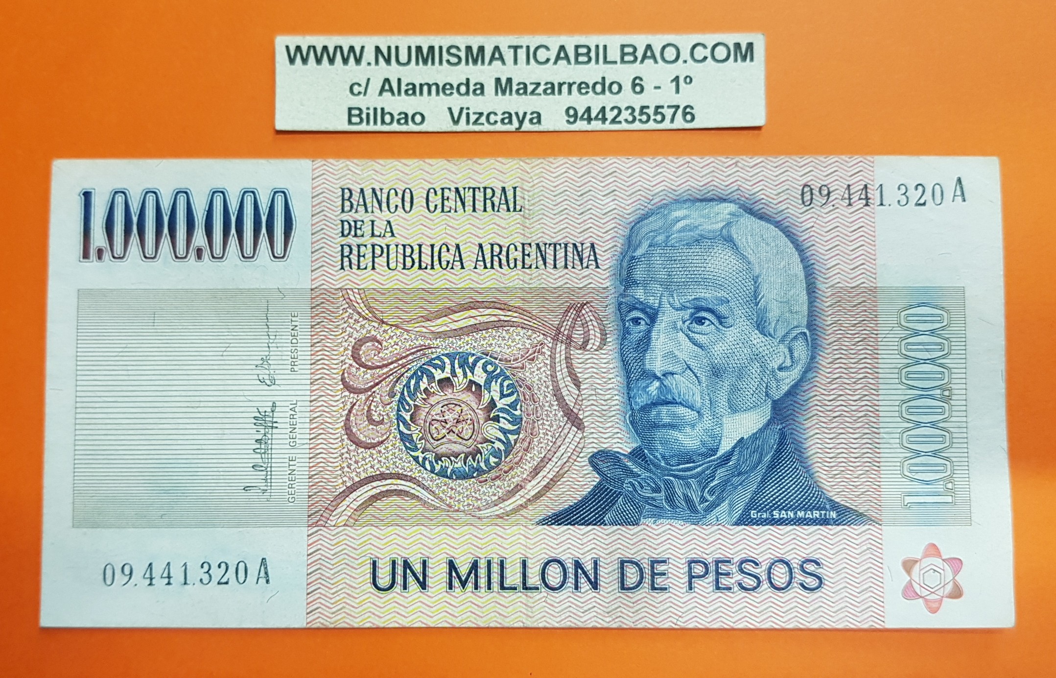 Cuantos Dolares Son Un Millon De Pesos Argentinos ARGENTINA 1000000 PESOS 1983 GENERAL SAN MARTIN Serie A...320 Pick 310  BILLETE MBC+ @RARO@ 1 Millón PVP NUEVO 45€