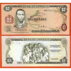 . JAMAICA 2 DOLARES 1993 BOGLE Pick 69 SC BILLETE Dollar