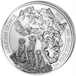 . .50 FRANCOS 2016 RWANDA SURICATO PLATA SC 1 Oz SILVER RUANDA