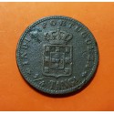 INDIA PORTUGUESA 1/4 TANGA 1903 MCMIII REY CARLOS I KM.15 MONEDA DE COBRE MBC- @ESCASA@ Portugal GOA