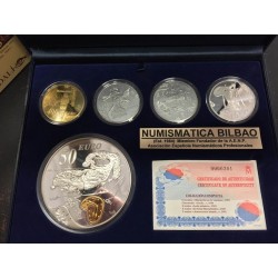 . ESPAÑA 10+50+400 EUROS 2004 EUGENIO SALVADOR DALI ORO PLATA