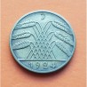 ALEMANIA 10 PFENNIG 1924 J REPUBLICA DEL WEIMAR KM.40 MONEDA DE LATON MBC Germany Deutsches Reich 10 RPF