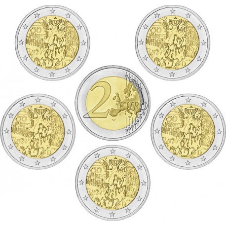 ALEMANIA 2 EUROS 2019 A+D+F+G+J 30 AÑOS DE LA CAIDA DEL MURO DE BERLIN SC 2ª MONEDA CONMEMORATIVA Germany BRD