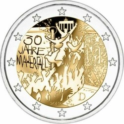 ALEMANIA 2 EUROS 2019 MURO DE BERLIN 30 AÑOS DE SU CAIDA SC 2ª MONEDA CONMEMORATIVA Germany BRD